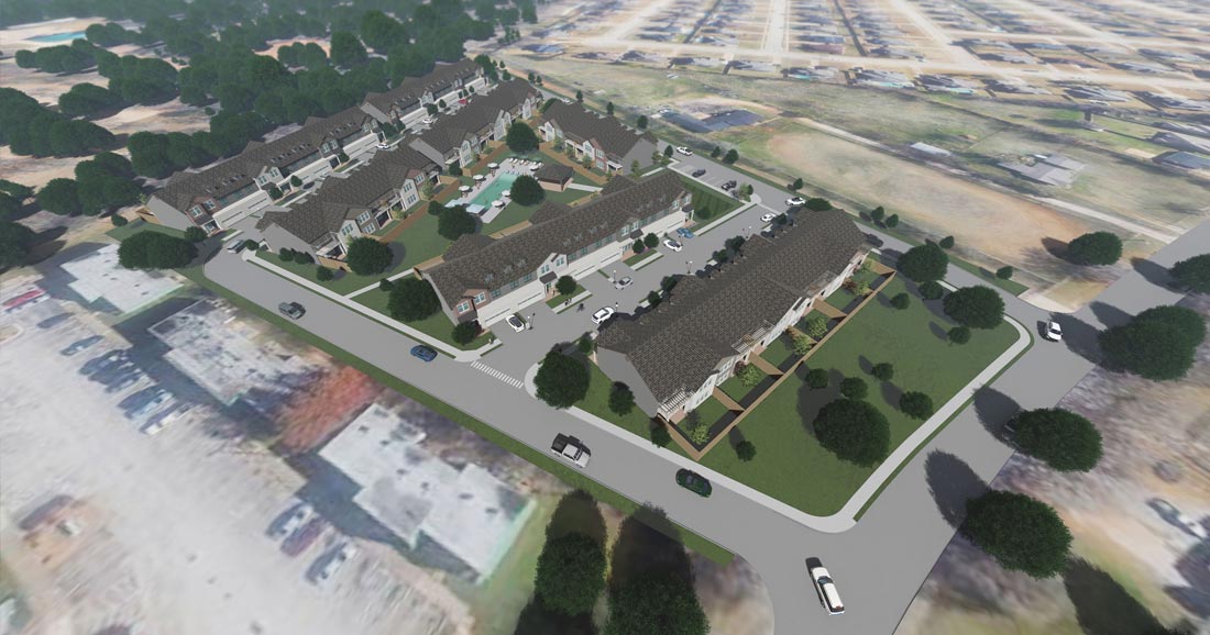 Commercial Real Estate Development Projects Pioneer Realty Capital Oaks Of Kennedale Texas 3D Aerial View